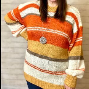 Orange Multi Striped Sweater over sized